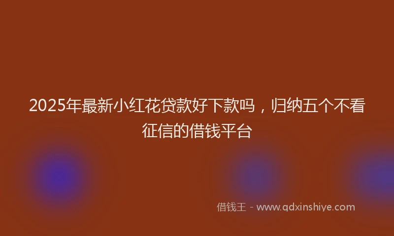 2025年最新小红花贷款好下款吗，归纳五个不看征信的借钱平台