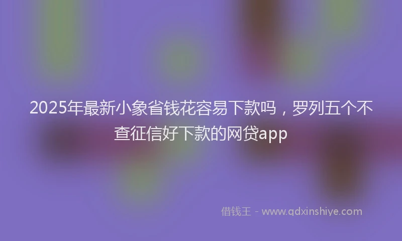 2025年最新小象省钱花容易下款吗，罗列五个不查征信好下款的网贷app