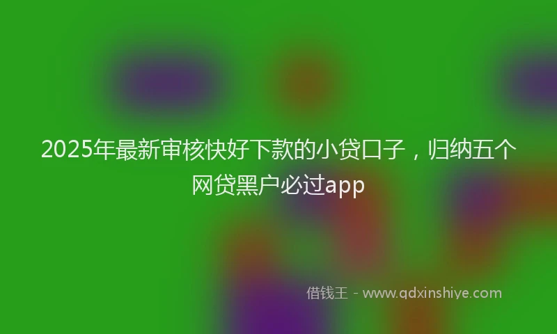 2025年最新审核快好下款的小贷口子，归纳五个网贷黑户必过app