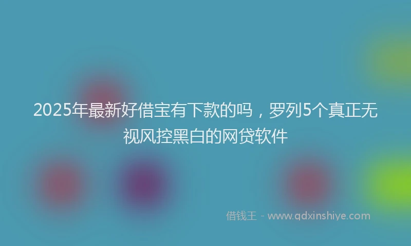 2025年最新好借宝有下款的吗，罗列5个真正无视风控黑白的网贷软件