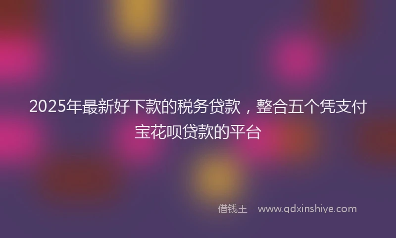 2025年最新好下款的税务贷款，整合五个凭支付宝花呗贷款的平台