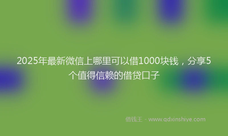 2025年最新微信上哪里可以借1000块钱，分享5个值得信赖的借贷口子