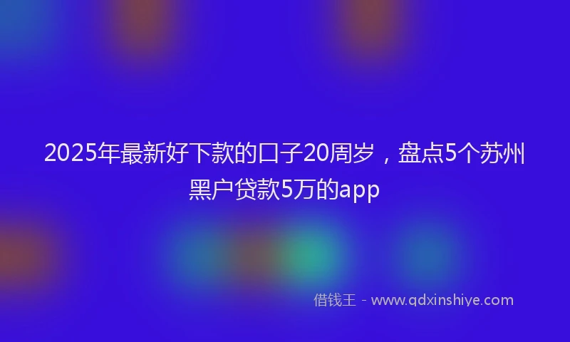 2025年最新好下款的口子20周岁，盘点5个苏州黑户贷款5万的app
