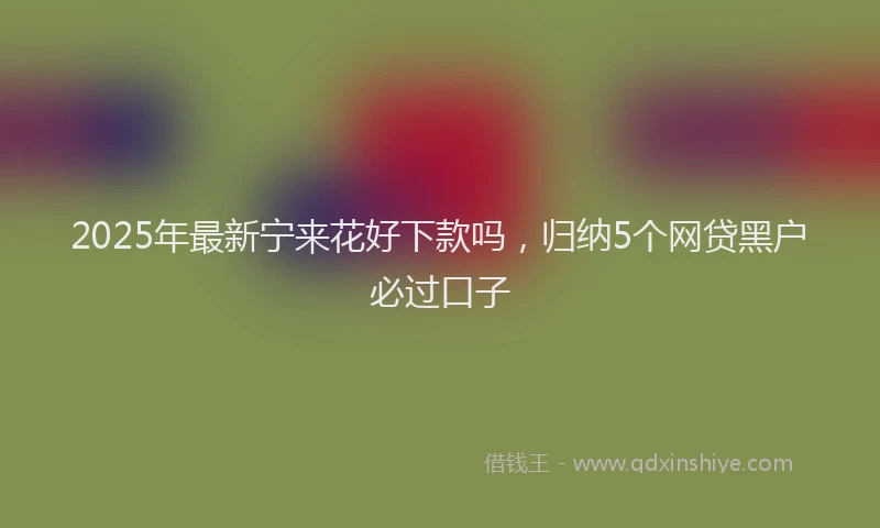 2025年最新宁来花好下款吗，归纳5个网贷黑户必过口子