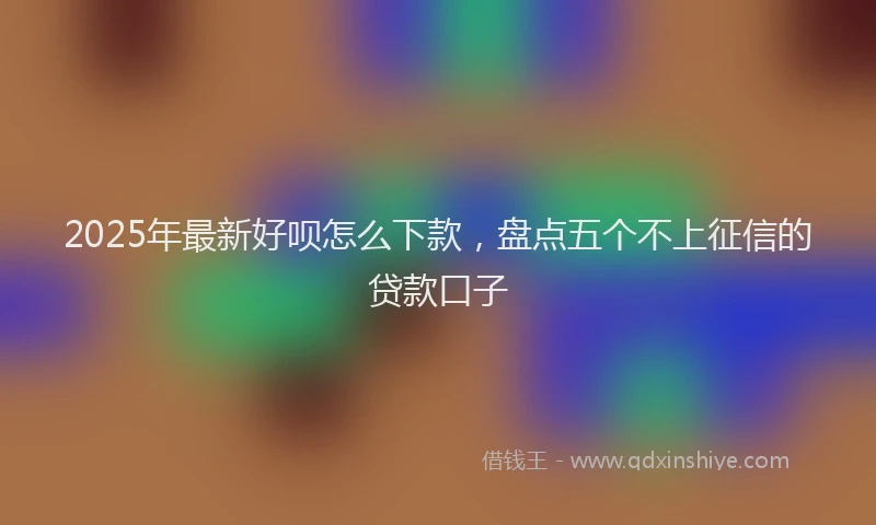 2025年最新好呗怎么下款，盘点五个不上征信的贷款口子