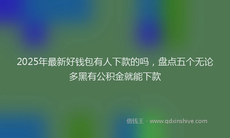 2025年最新好钱包有人下款的吗，盘点五个无论多黑有公积金就能下款