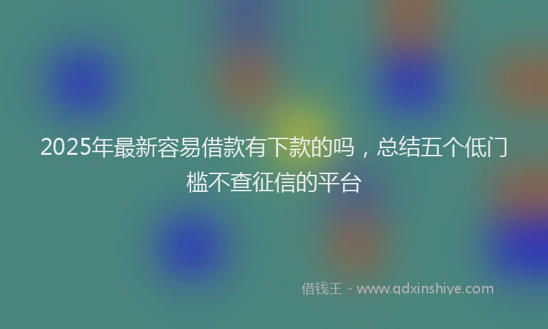 2025年最新容易借款有下款的吗，总结五个低门槛不查征信的平台
