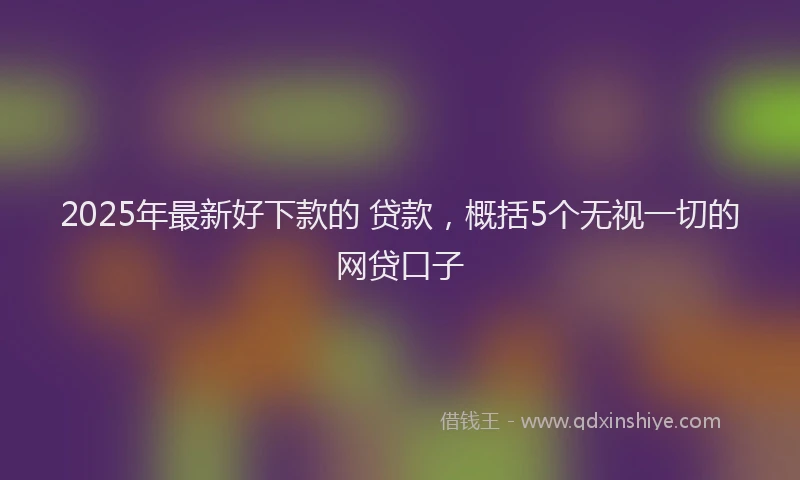 2025年最新好下款的 贷款，概括5个无视一切的网贷口子