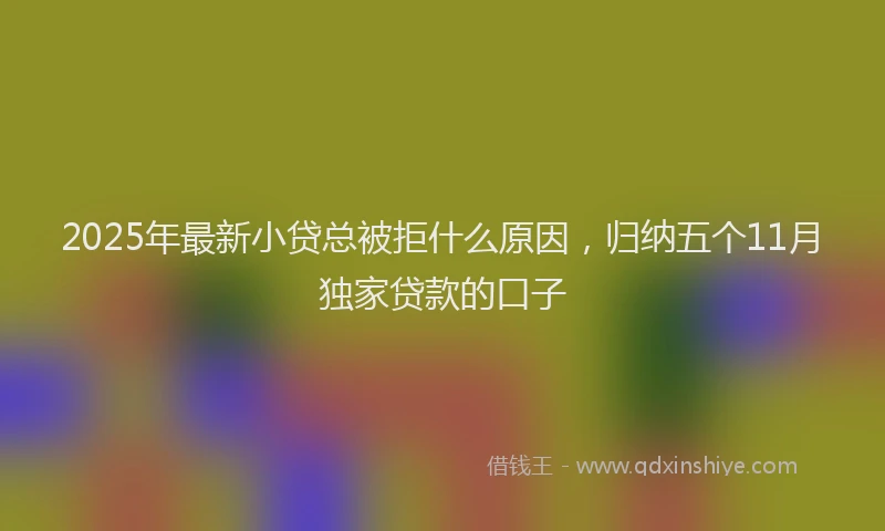 2025年最新小贷总被拒什么原因，归纳五个11月独家贷款的口子