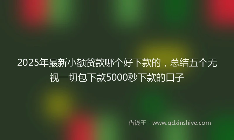 2025年最新小额贷款哪个好下款的，总结五个无视一切包下款5000秒下款的口子