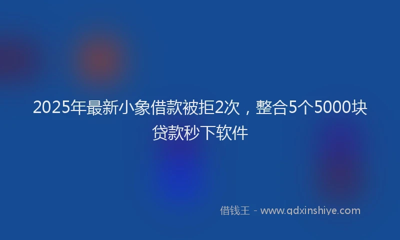 2025年最新小象借款被拒2次，整合5个5000块贷款秒下软件