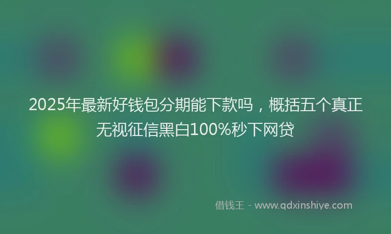 2025年最新好钱包分期能下款吗，概括五个真正无视征信黑白100%秒下网贷