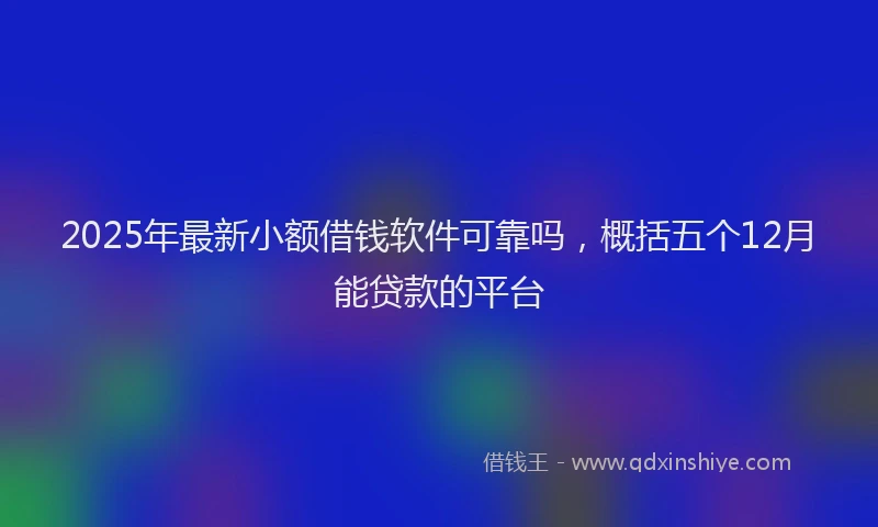 2025年最新小额借钱软件可靠吗，概括五个12月能贷款的平台
