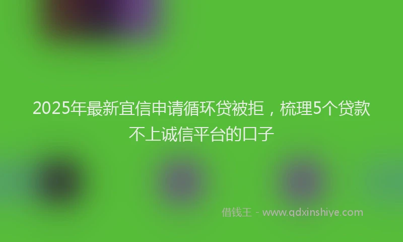 2025年最新宜信申请循环贷被拒，梳理5个贷款不上诚信平台的口子