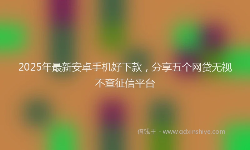 2025年最新安卓手机好下款，分享五个网贷无视不查征信平台