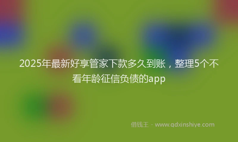 2025年最新好享管家下款多久到账，整理5个不看年龄征信负债的app