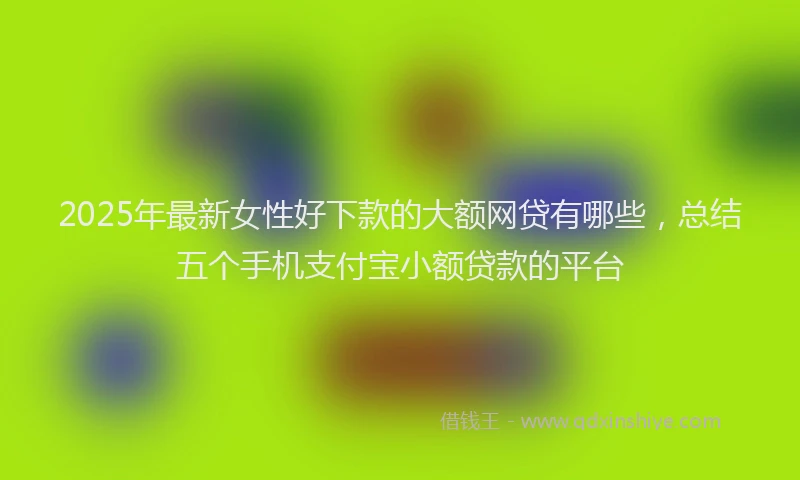 2025年最新女性好下款的大额网贷有哪些，总结五个手机支付宝小额贷款的平台