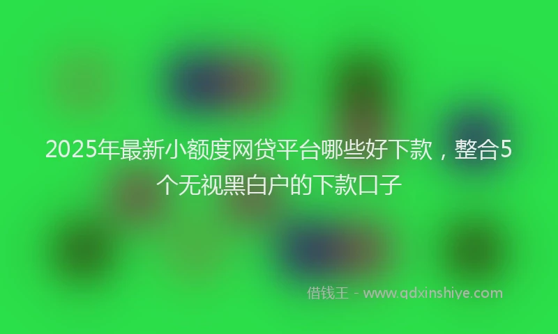 2025年最新小额度网贷平台哪些好下款，整合5个无视黑白户的下款口子