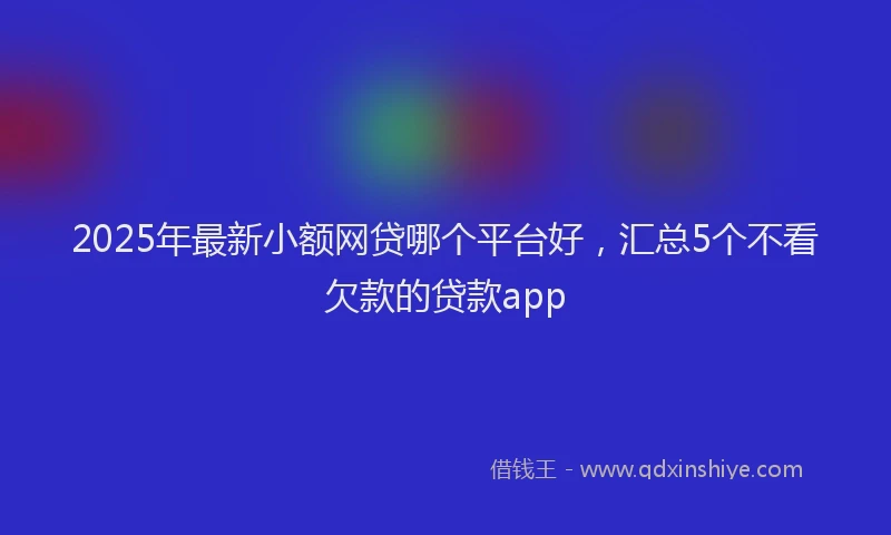 2025年最新小额网贷哪个平台好，汇总5个不看欠款的贷款app