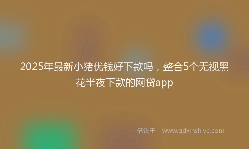 2025年最新小猪优钱好下款吗，整合5个无视黑花半夜下款的网贷app