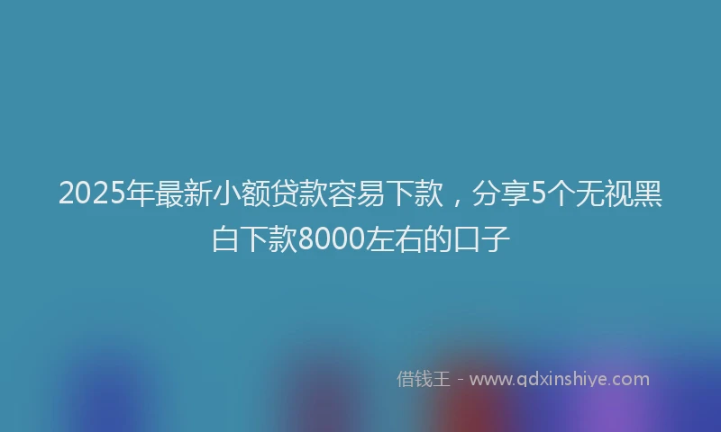 2025年最新小额贷款容易下款，分享5个无视黑白下款8000左右的口子