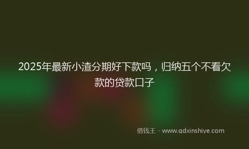 2025年最新小渣分期好下款吗，归纳五个不看欠款的贷款口子