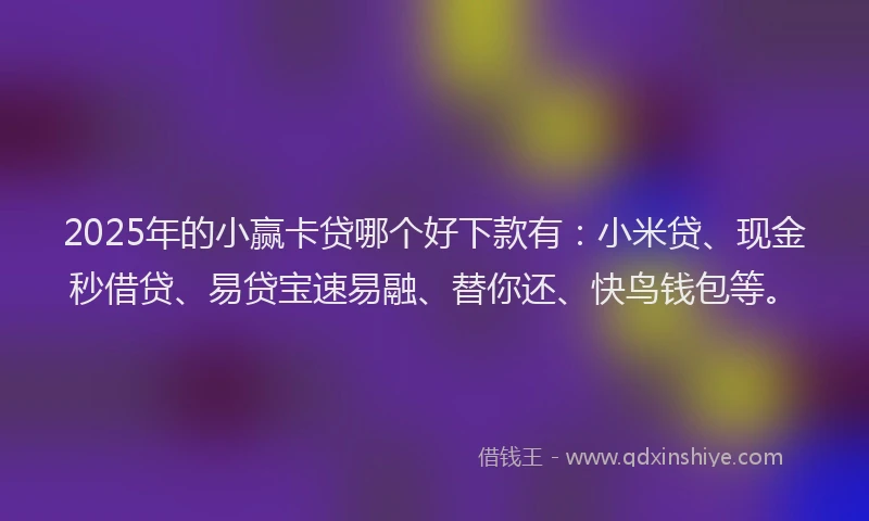 2025年的小赢卡贷哪个好下款有：小米贷、现金秒借贷、易贷宝速易融、替你还、快鸟钱包等。