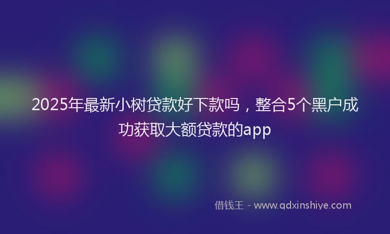 2025年最新小树贷款好下款吗，整合5个黑户成功获取大额贷款的app