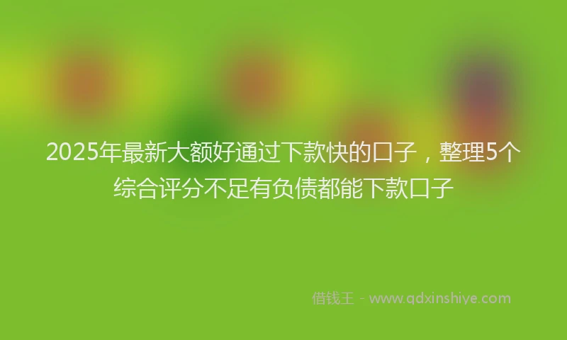 2025年最新大额好通过下款快的口子，整理5个综合评分不足有负债都能下款口子