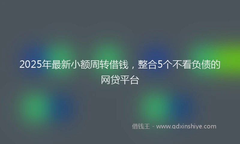2025年最新小额周转借钱，整合5个不看负债的网贷平台