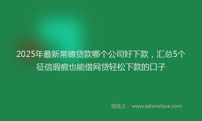 2025年最新常德贷款哪个公司好下款，汇总5个征信瑕疵也能借网贷轻松下款的口子