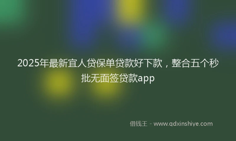 2025年最新宜人贷保单贷款好下款，整合五个秒批无面签贷款app