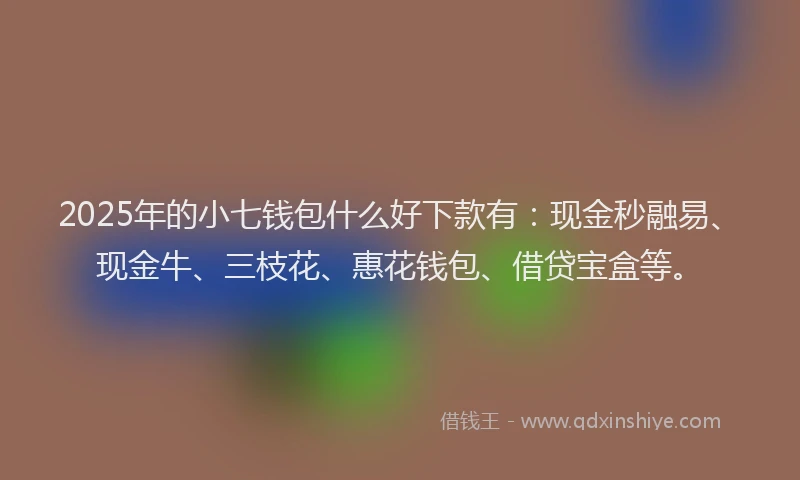 2025年的小七钱包什么好下款有：现金秒融易、现金牛、三枝花、惠花钱包、借贷宝盒等。