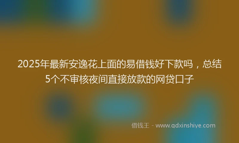2025年最新安逸花上面的易借钱好下款吗，总结5个不审核夜间直接放款的网贷口子