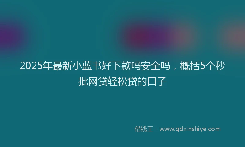 2025年最新小蓝书好下款吗安全吗，概括5个秒批网贷轻松贷的口子