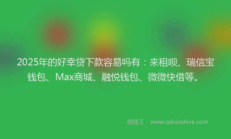 2025年的好幸贷下款容易吗有：来租呗、瑞信宝钱包、Max商城、融悦钱包、微微快借等。