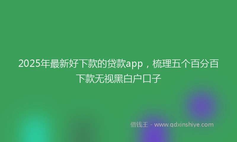 2025年最新好下款的贷款app，梳理五个百分百下款无视黑白户口子