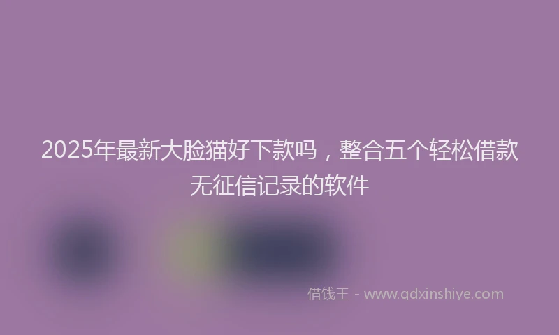 2025年最新大脸猫好下款吗，整合五个轻松借款无征信记录的软件