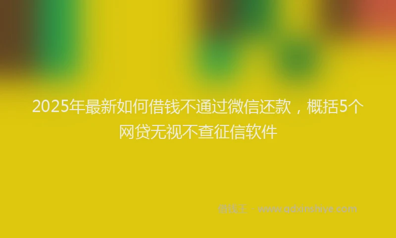 2025年最新如何借钱不通过微信还款，概括5个网贷无视不查征信软件