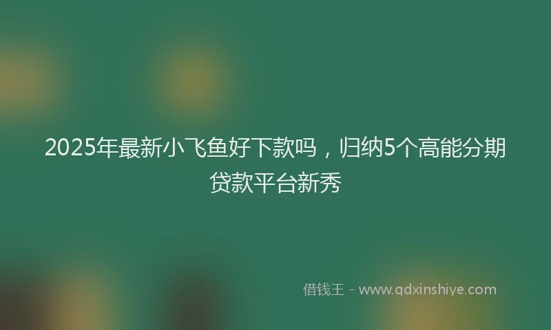 2025年最新小飞鱼好下款吗，归纳5个高能分期贷款平台新秀
