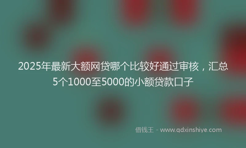 2025年最新大额网贷哪个比较好通过审核，汇总5个1000至5000的小额贷款口子