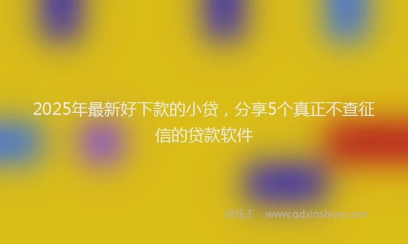 2025年最新好下款的小贷，分享5个真正不查征信的贷款软件