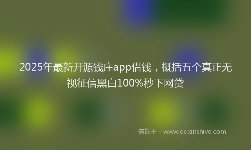 2025年最新开源钱庄app借钱，概括五个真正无视征信黑白100%秒下网贷