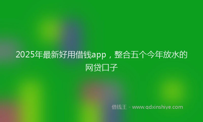 2025年最新好用借钱app，整合五个今年放水的网贷口子