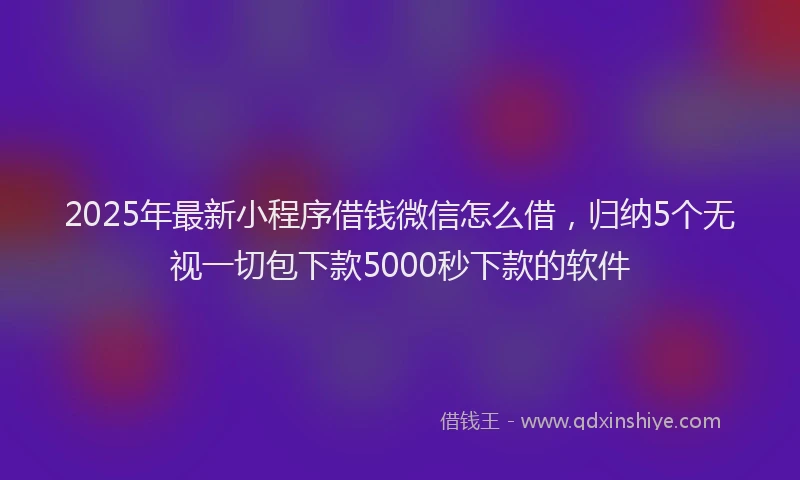2025年最新小程序借钱微信怎么借，归纳5个无视一切包下款5000秒下款的软件