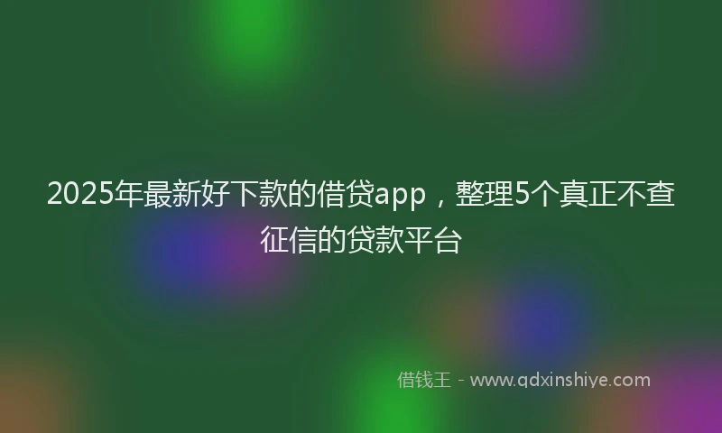 2025年最新好下款的借贷app，整理5个真正不查征信的贷款平台