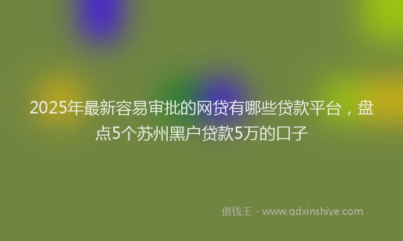 2025年最新容易审批的网贷有哪些贷款平台，盘点5个苏州黑户贷款5万的口子