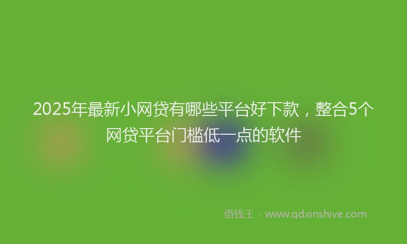 2025年最新小网贷有哪些平台好下款，整合5个网贷平台门槛低一点的软件