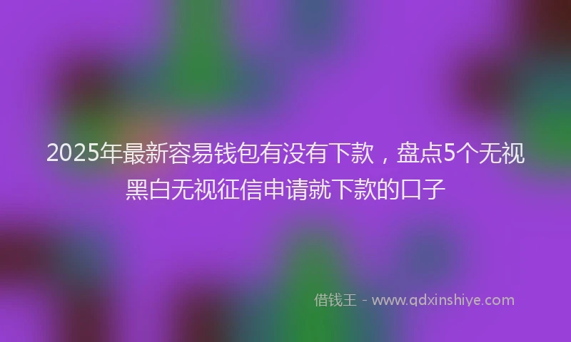 2025年最新容易钱包有没有下款，盘点5个无视黑白无视征信申请就下款的口子
