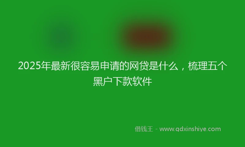 2025年最新很容易申请的网贷是什么，梳理五个黑户下款软件